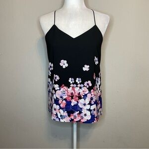Express Black Floral Halter Top Size XS